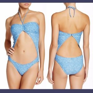 NWT Volcom Tribe Hunter One Piece Swimsuit in Sandy Indigo Blue‎ [SZ Small ]